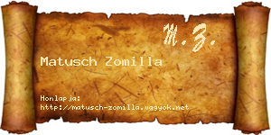 Matusch Zomilla névjegykártya